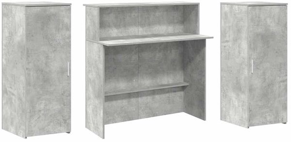 vidaXL Empfangstheke Betongrau 180x50x103,5 cm Holzwerkstoff 3324208 Bild 7