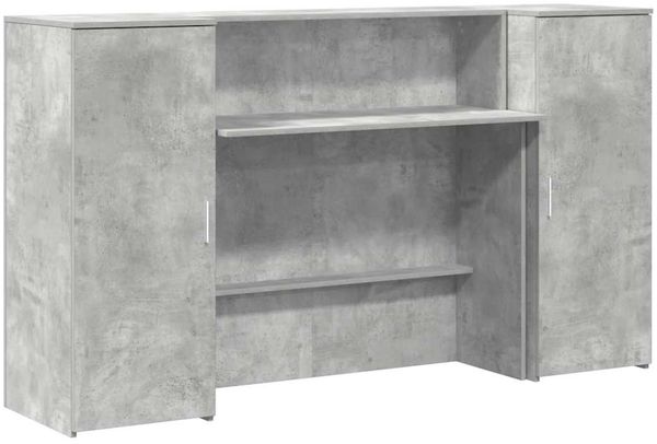 vidaXL Empfangstheke Betongrau 180x50x103,5 cm Holzwerkstoff 3324208 Bild 2