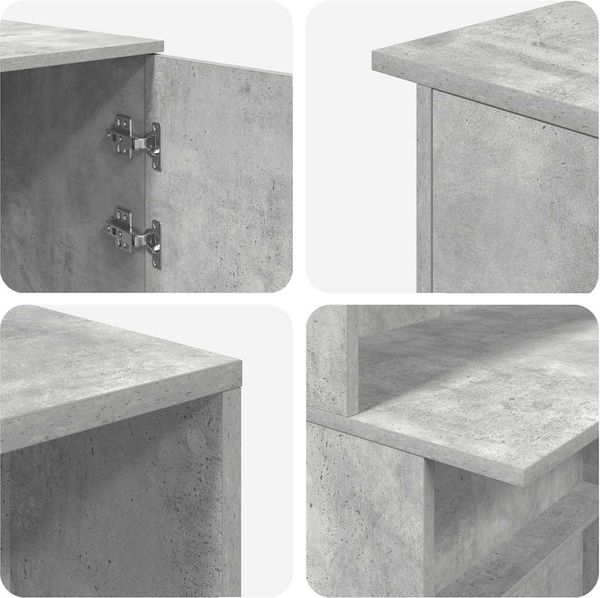 vidaXL Empfangstheke Betongrau 180x50x103,5 cm Holzwerkstoff 3324208 Bild 12