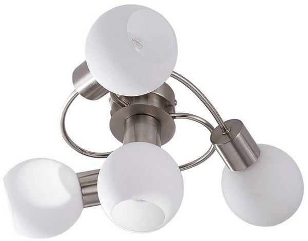 Lindby Deckenleuchten Ciala, Glas Alu IP20, 4 x 40 W