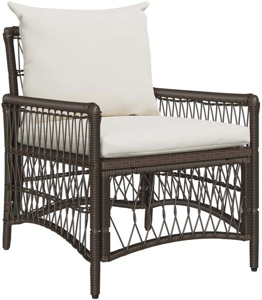 vidaXL Gartenstuhl mit Kissen Braun 73 x 61 x 77 cm Poly-Rattan 42006218