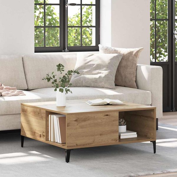 vidaXL Couchtisch Artisan-Eiche 80 x 80 x 36,5 cm Holzwerkstoff 881184