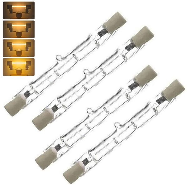 QUBEBU LED-Leuchtmittel R7S COB 78mm 118mm Dimmbar Halogen Tube Glas Ersetzen Lampe LED Bulb, 4 St, LED wechselbar, Ersatz Halogenlampe, Enegiesparende, 2700K-3000K, für Strahler, Deckenfluter, Spotlight, Deckenleuchte.
