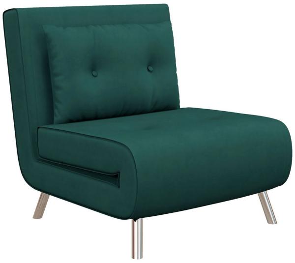 HOMCOM Sessel Schlafsessel, Klappsessel mit Bettfunktion, Einzelsofa mit Kissen (Gästebett, 1-St, Polstersofa), für Wohnzimmer, Schlafzimmer, Dunkelgrün, 77 x 88 x 83 cm