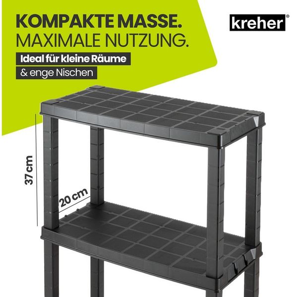Kreher Standregal Kunststoffregal 'Neo' 12" mit 4 Böden in Schwarz (Set wählbar), 1-tlg. Bild 4