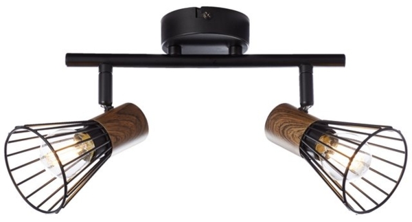 Lightbox Deckenstrahler, ohne Leuchtmittel, 2 flammiger Deckenstrahler - schwenkbar - mit dekorativem Draht-Schirm Bild 4