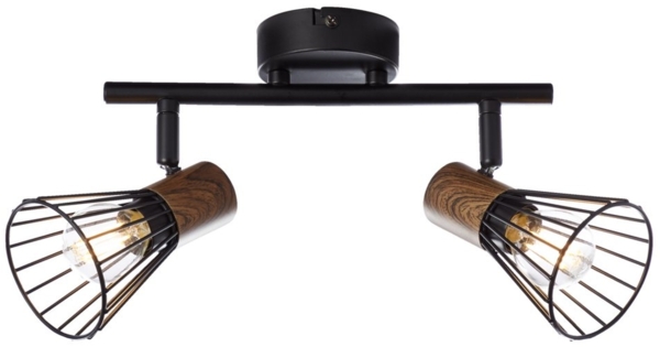 Lightbox Deckenstrahler, ohne Leuchtmittel, 2 flammiger Deckenstrahler - schwenkbar - mit dekorativem Draht-Schirm Bild 5