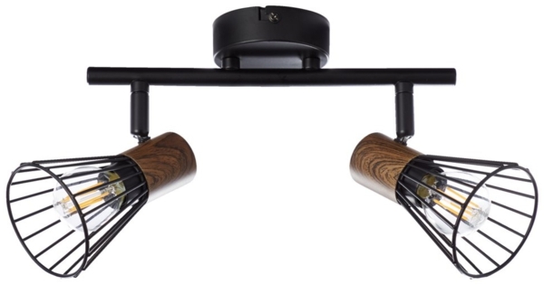 Lightbox Deckenstrahler, ohne Leuchtmittel, 2 flammiger Deckenstrahler - schwenkbar - mit dekorativem Draht-Schirm Bild 3