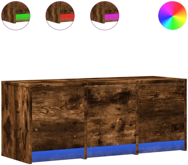 vidaXL TV-Schrank LED Räuchereiche 97x34x40 cm Holzwerkstoff 852240