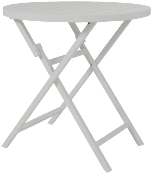 Gartenesstisch Wilkie aus Aluminium, modern klappbar, rund in Hellgrau, Ø 72 cm