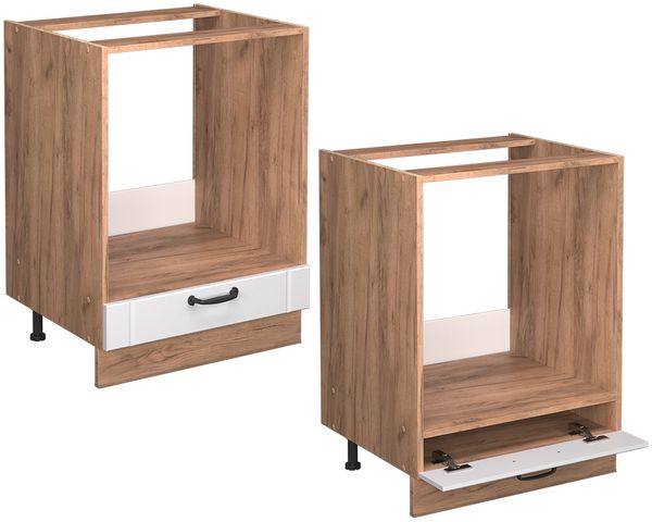 Herdumbauschrank Fame-Line Weiß Landhaus 60 cm ohne Arbeitsplatte Vicco Bild 5