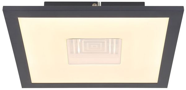 LED Deckenleuchte, Aluminium, rauchfarben, 3D Effekt, L 30 cm