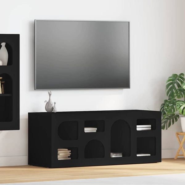 vidaXL TV-Schränk ELST 100 x 35 x 40 cm Schwarz Holzwerkstoff 891265