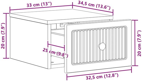 vidaXL Wandmontierter Nachttisch 2 pcs Hochglanz Weiß Holzwerkstoff 897924 Bild 10