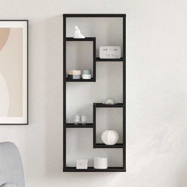 vidaXL Wandregal Schwarze Eiche 36 x 16 x 90 cm Holzwerkstoff 862050