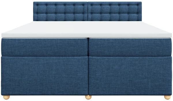 vidaXL Boxspringbett mit Matratze Blau 200x200 cm Stoff 3289107 Bild 6