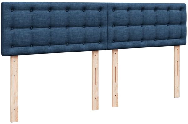 vidaXL Boxspringbett mit Matratze Blau 200x200 cm Stoff 3289107 Bild 12