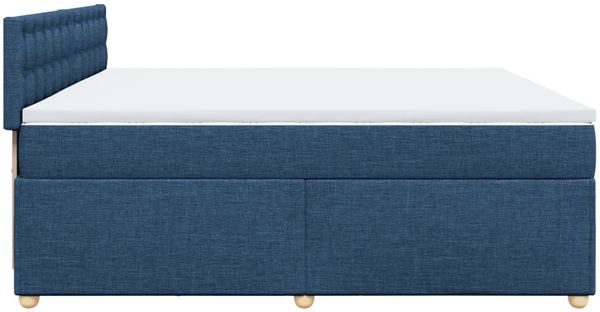 vidaXL Boxspringbett mit Matratze Blau 200x200 cm Stoff 3289107 Bild 7