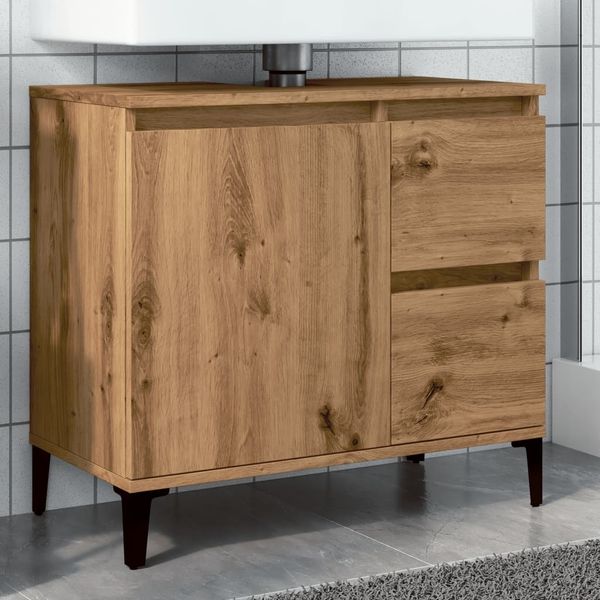 vidaXL Waschbeckenunterschrank Artisan-Eiche 65x33x60 cm Holzwerkstoff 857124