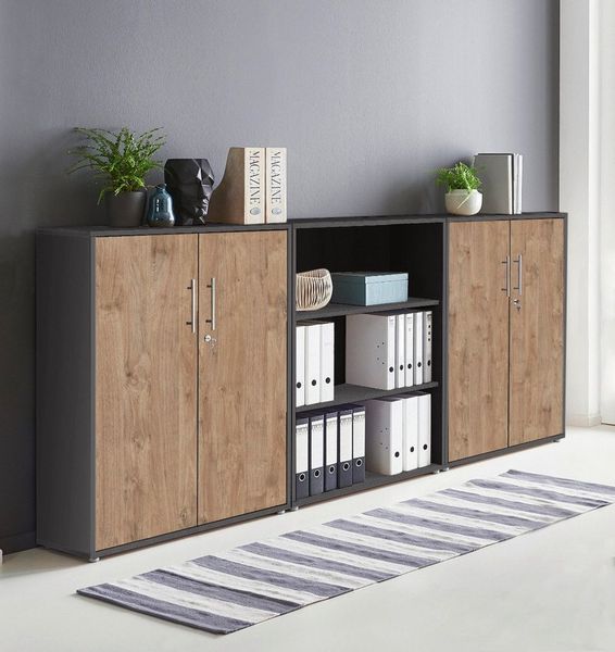 BMG Möbel Aktenschrank Office Edition 9 (Schrankwand Set, 3tlg) abschließbar, matt oder Hochglanz lackiert
