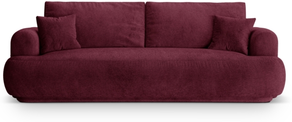 Micadoni Sofa Ella 3-Sitzer Strukturierter Stoff Burgunder