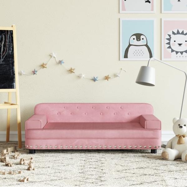 vidaXL Kindersofa Rosa 90x53x30 cm Samt 3196282