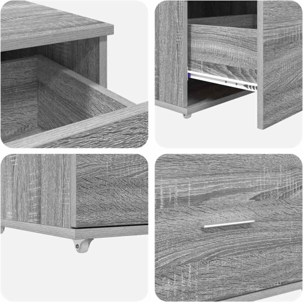vidaXL Schreibtisch Grau Sonoma 131,5 x 50 x 106,5 cm Holzwerkstoff 3337270 Bild 9