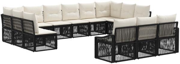 vidaXL Gartensofa-set 13 pcs Schwarz Poly-Rattan 3436156