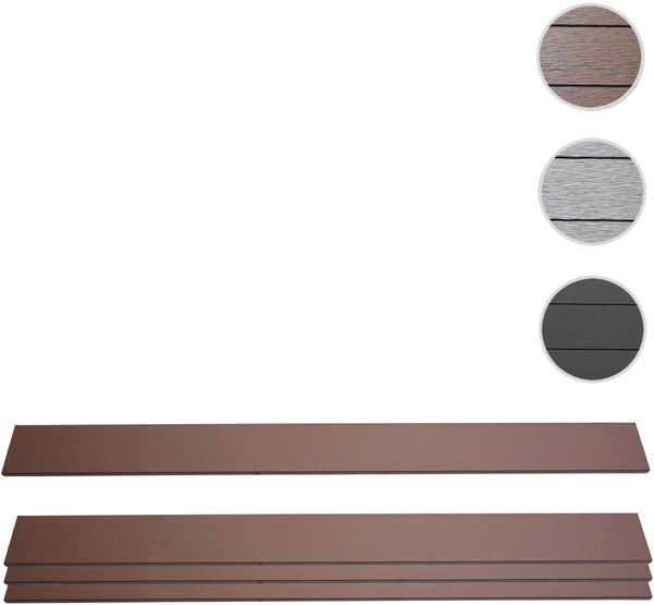 4er Set Latten für WPC-Sichtschutz Sarthe, Bretter Windschutz, ca. 1qm ~ 180cm, braun Bild 7