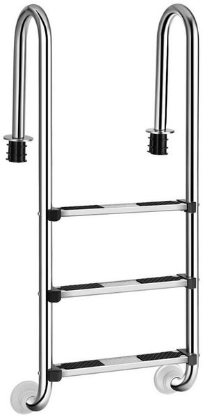 COSTWAY Poolleiter 3 stufig Pooltreppe, 132 cm hoch für 120 Pool, Edelstahl