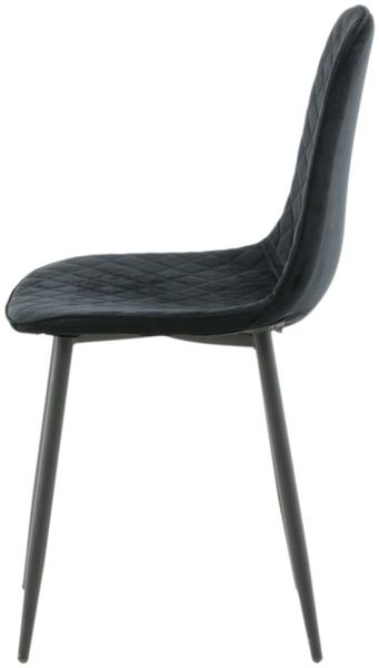 Venture Home Esszimmerstühle 2 Stk. Polar Samt mit Ziernähten Schwarz Bild 8