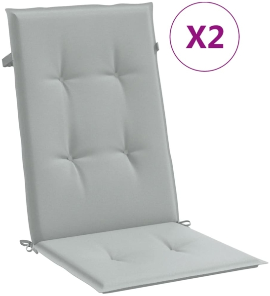 vidaXL Hochlehner-Auflagen 2 Stk. Melange Hellgrau 120x50x4 cm Stoff 4002412