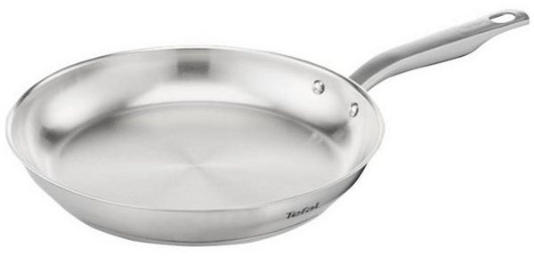 Tefal Virtuoso Bratpfanne 28 cm, Edelstahlpfanne unbeschichtet, Pfanne Induktion, langlebig, hochwertige Edelstahlgriffe, leichte Reinigung, für alle Herdarten geeignet, E49206