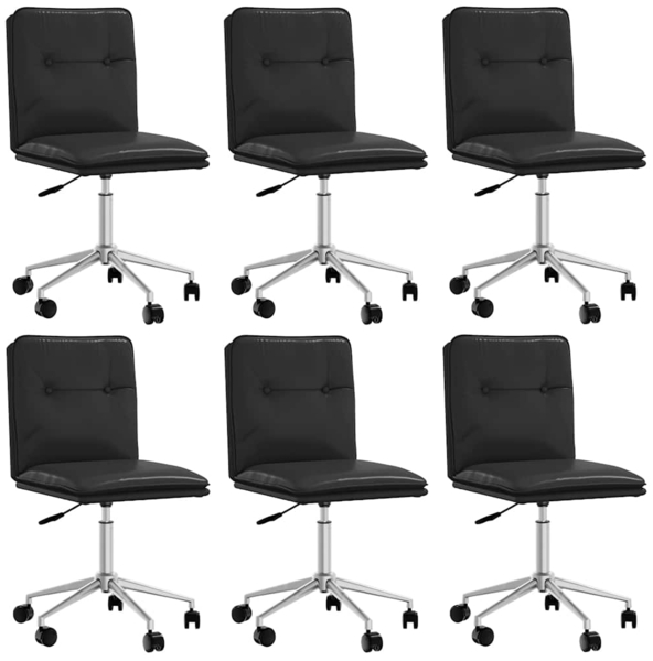 vidaXL Esszimmerstühle 6 Stk. Schwarz Kunstleder 3315716