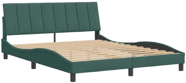 vidaXL Bettgestell ohne Matratze "Hanko" Dunkelgrün 160x200 cm Samt 3207858 Bild 2