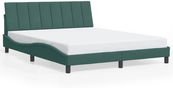 vidaXL Bettgestell ohne Matratze "Hanko" Dunkelgrün 160x200 cm Samt 3207858 Bild 1