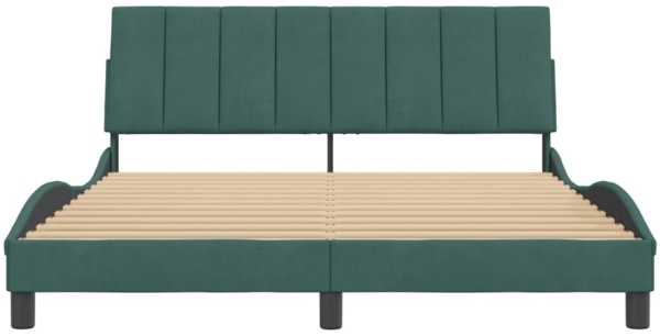 vidaXL Bettgestell ohne Matratze "Hanko" Dunkelgrün 160x200 cm Samt 3207858 Bild 4