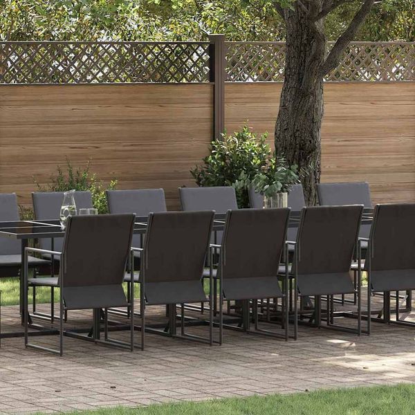 vidaXL Garten Essgruppe 17 pcs Schwarz Stahl 3335867