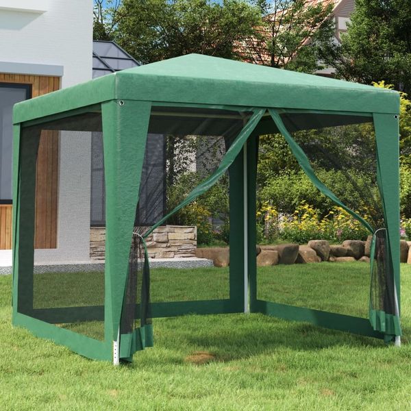 vidaXL Partyzelt mit 4 Mesh-Seitenwänden Grün 2,5x2,5 m HDPE 319223