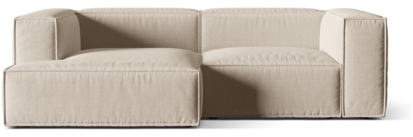 Micadoni Ecksofa Nuria 3-Sitzer Links Strukturierter Stoff Beige