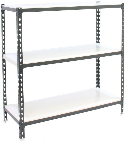 Simonrack Schwerlastregal, Lagerregal, 90 x 80 x 40 cm, Metallregal, Kellerregal, Biegestelle 180 kg, 3 Fachböden, Anthrazit/Weiss - Simonclick