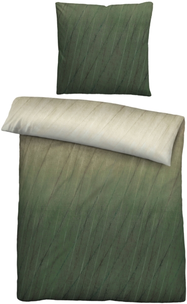 biberna Feinbiber Bettwäsche 0006731 FARBVERLAUF, fichte, 1x 135x200 cm + 1x 80x80 cm
