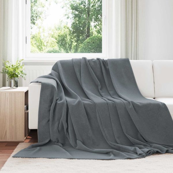vidaXL Überwurfdecke Dunkelgrau 220 x 240 cm Fleece 42016767