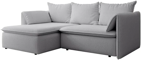 Vente-unique - TEODORA Sofa Stoff Grau - B 166 cm x H 91 cm x L 230 cm