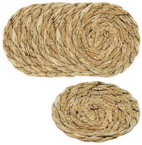 Spetebo Platzset Platzdecken aus Seegras oder Wasserhyazinthe 38 cm, (Anzahl, 1-St, Stück), nachhaltig und wiederverwendbar