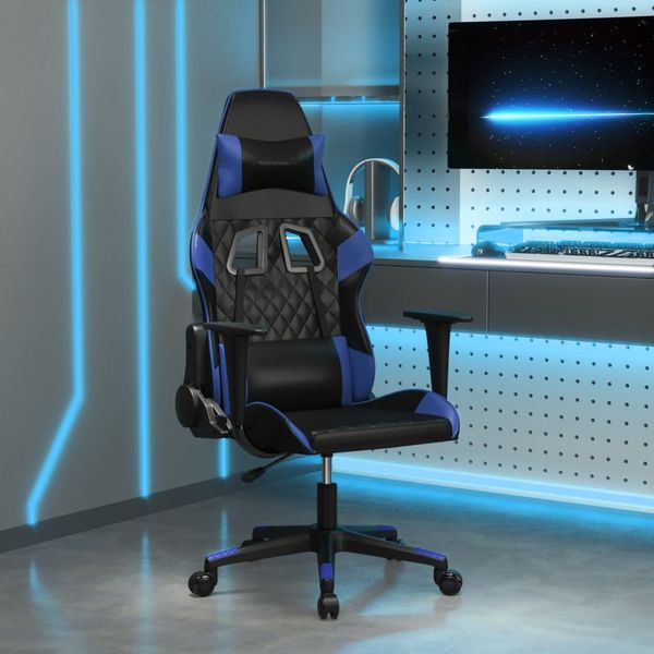 vidaXL Gaming-Stuhl Schwarz und Blau Kunstleder 3143753