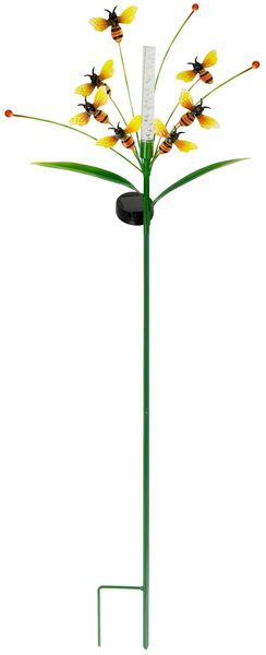 Dapo LED Solarstecker Lichtstab mit Bienen warmweiß