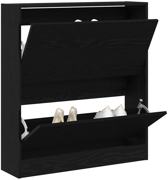 vidaXL Schuhschrank mit Regal Schwarz Eichen-Optik 80 x 21 x 87,5 cm 862216 Bild 3