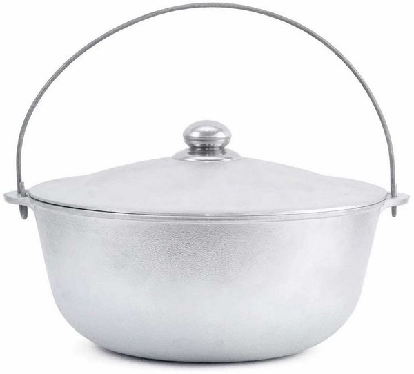 BIG-PAN Wok 15L Kazan Aluminium Bügel Deckel Schwenktopf