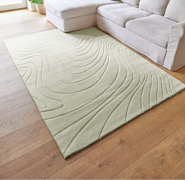 Andiamo Teppich Dale, rechteckig, Höhe: 10 mm, Uni Farben, Hoch-Tief-Struktur, Carving-Effekt, Wohnzimmer